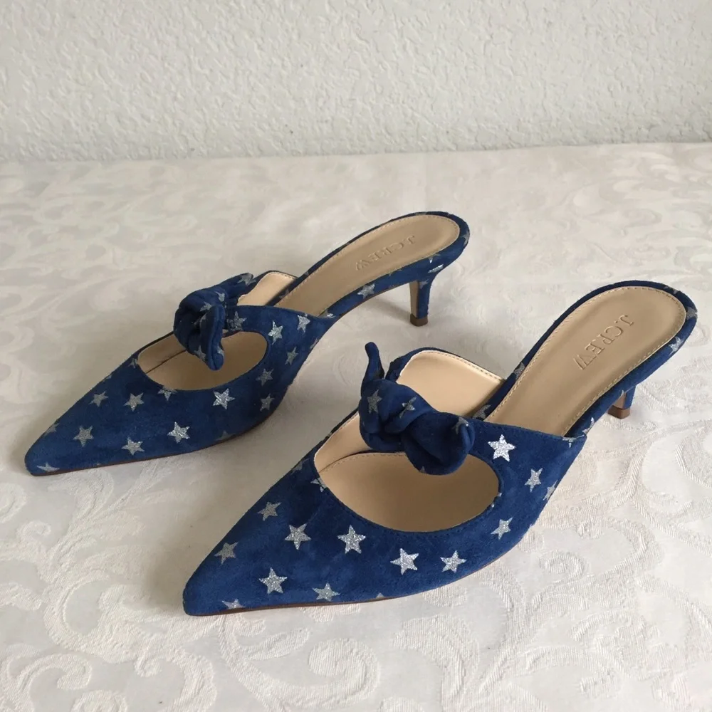 J. Crew glittery stars with bow sandals